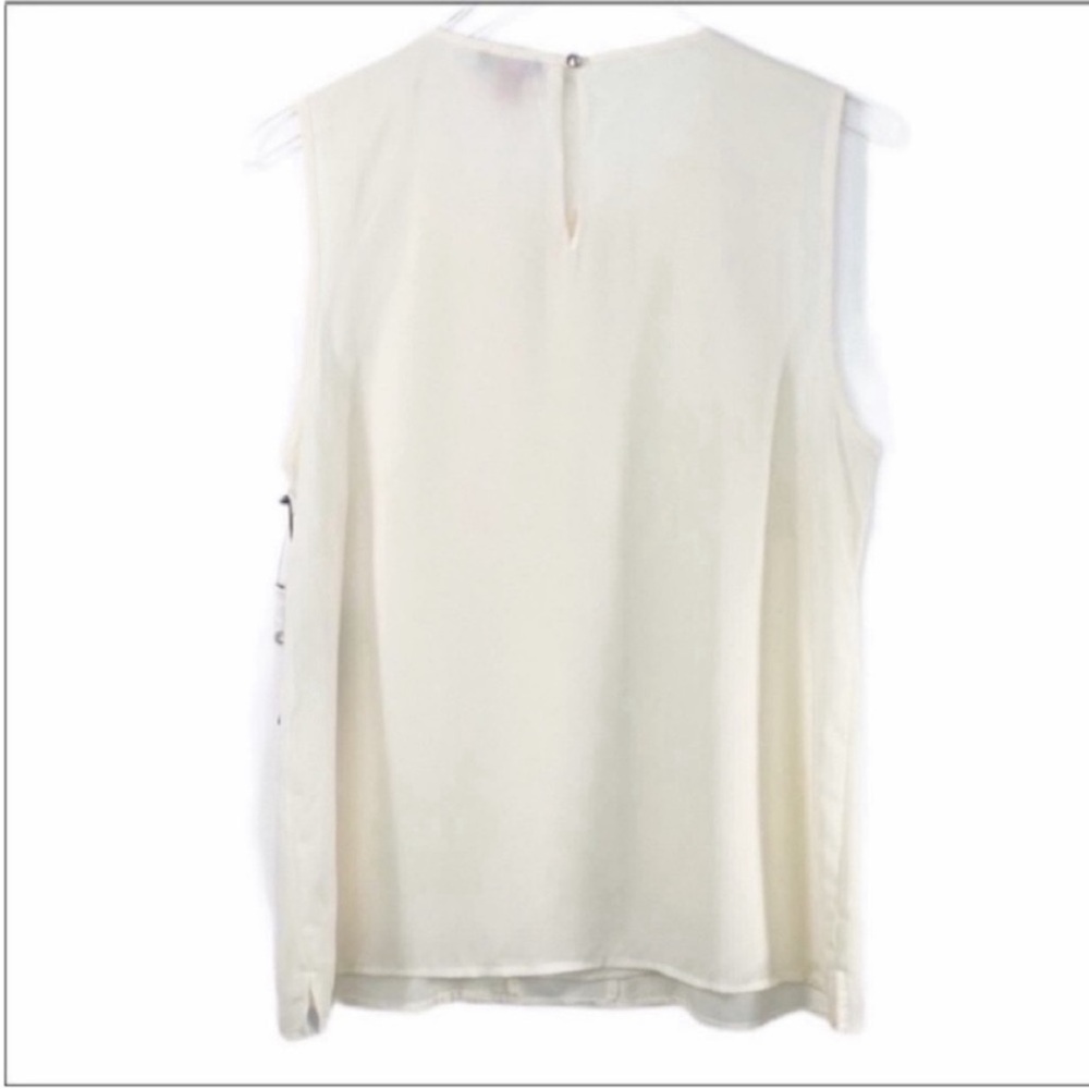 VINCE CAMUTO pleated sleeveless blouse top NEW cream - Picture 7 of 10